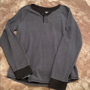 Mens Mossimo Gray Henley Long Sleeve Shirt